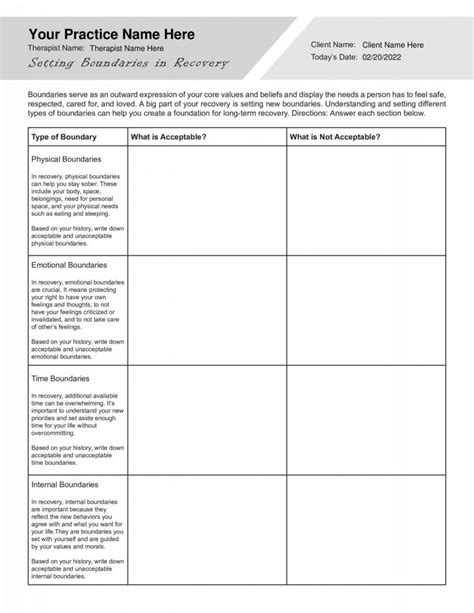 Setting Boundaries In Recovery Worksheet PDF TherapyByPro