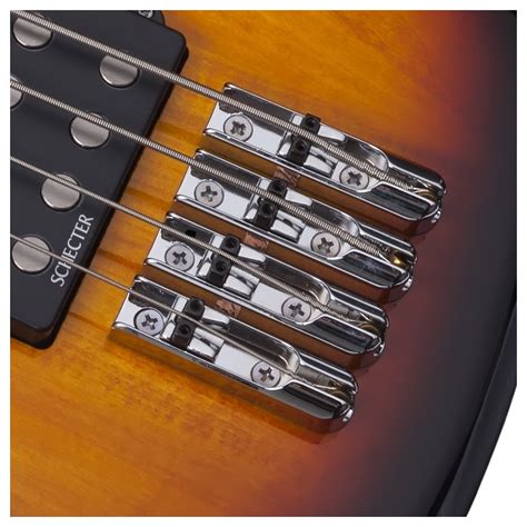 Schecter Stiletto Vintage 4 Left Handed Bass Guitar 3 Tone Sunburst Gear4music