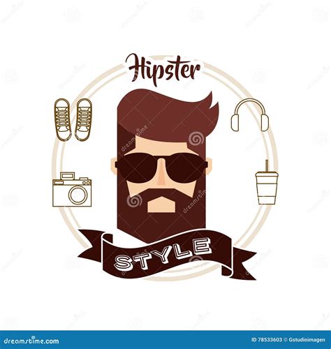 Male Avatar With Hipster Style Stock Illustration Illustration Of