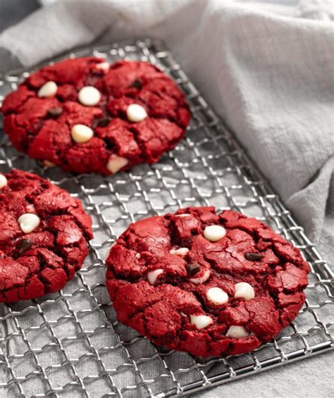 Red Velvet Cake Mix Cookies 4 Ingredients The Chunky Chef