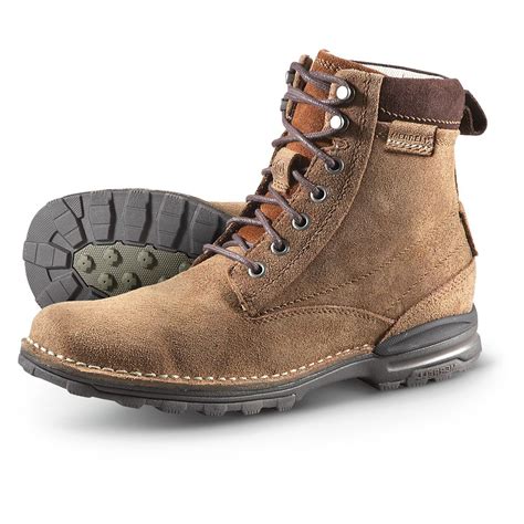 Mens Merrell Perdal Hiking Boots Bison 283035 Work Boots At 365