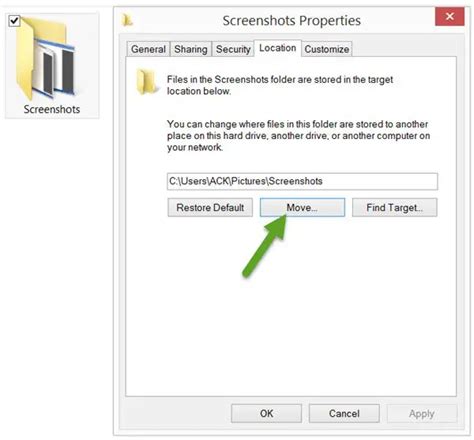 How To Change Print Screen Screenshots Folder Location In Windows 1110