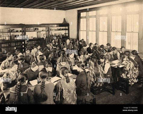 [ 1920s Japan Japanese Girl’s High School ] — Classroom Scene At Miwada Girl’s High School