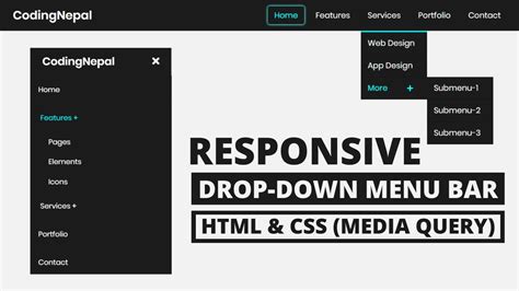 Responsive Dropdown Menu Bar With HTML CSS