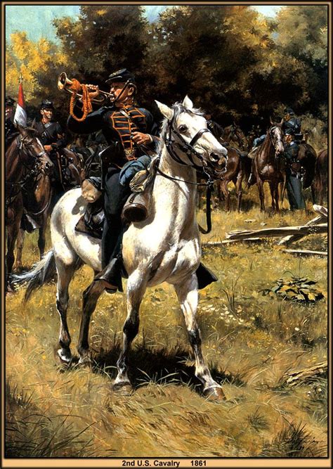 2nd Us Cavalry 1861 By Artist Don Troiani Civil War
