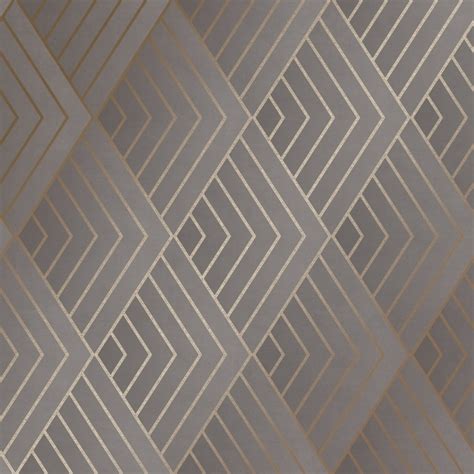 Chevron Geometric Wallpaper Charcoal Bronze Wallpaper