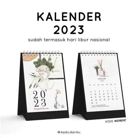 Jual Kadodariku Kalender Meja Estetik 2023 Kalender A5 Premium