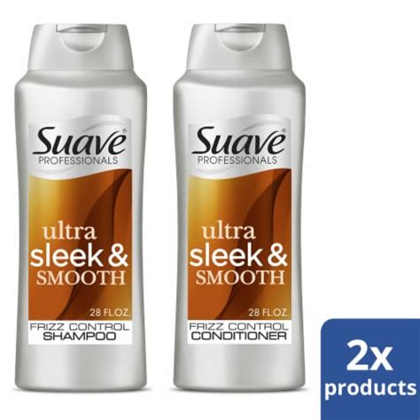 Suave Ultra Sleek And Smooth Frizz Control Shampoo And Conditioner 2 Ct