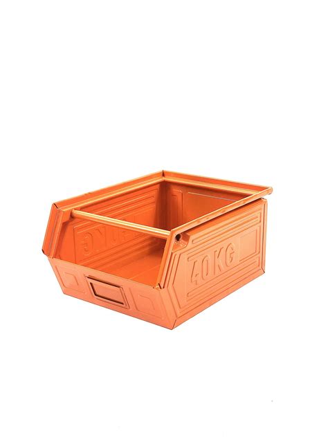 Stackable Storage Retro Boxes Bevelled Large Orange Staqbox