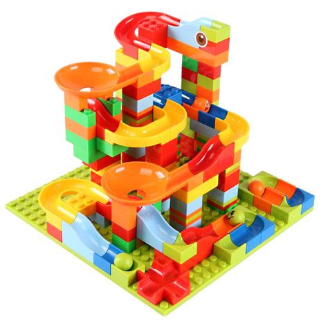 buy 330pcs mini size marble race run maze ball track building blocks abs funnel slide assemble