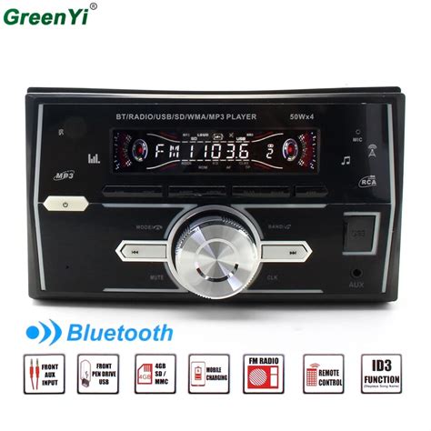 Greenyi Bluetooth Car Stereo Radio Mp3 Player Support Btfmusbsd