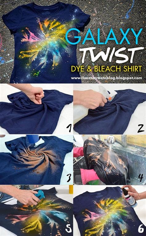 Secure the pinch tightly with a rubber band. Galaxy Twist Dye + Bleach Shirt - DIY - AllDayChic