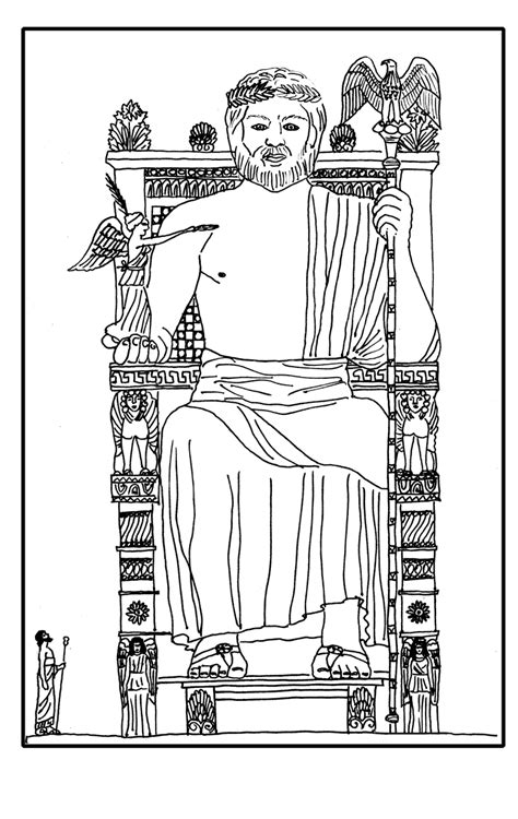 Dibujo Para Colorear Estatua De Zeus
