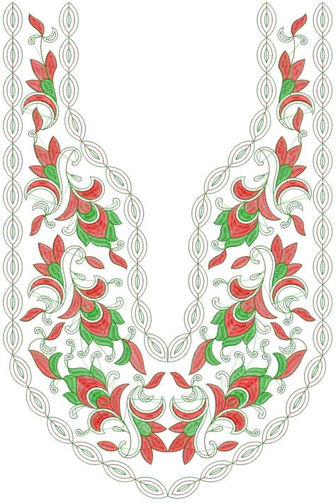 Embdesigntube Arebain Neck Line Embroidery Design In Emb