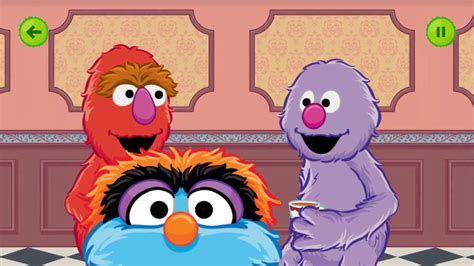 Cbeebies The Furchester Food Help Fergus Cookie Monster And Elmo Serve