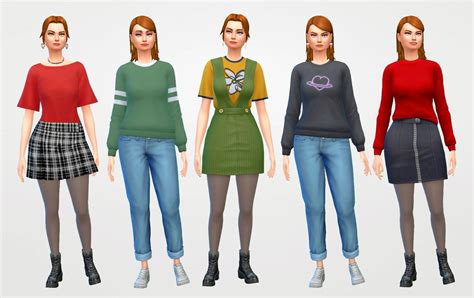 Ts4 Lookbook Sims 4 Clothing Outfits Sims 4 All In One Photos