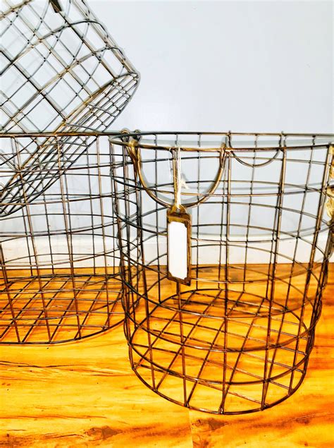 Large Vintage Wire Basket Home Decor Storage Baskets Etsy