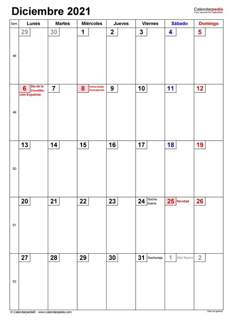Calendario Diciembre 2021 En Word Excel Y Pdf Calendarpedia
