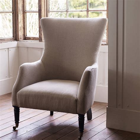 Bromley Wing Back Chair Natural Linen By Rowen And Wren