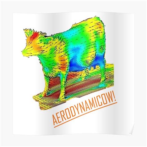 Cow Aerodynamics Aerodynamicow Engineering Poster By Thermopolium