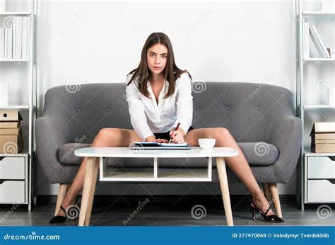Business Woman Seductive Secretary In Office Stock Image Image Of Office Notepad 277970069