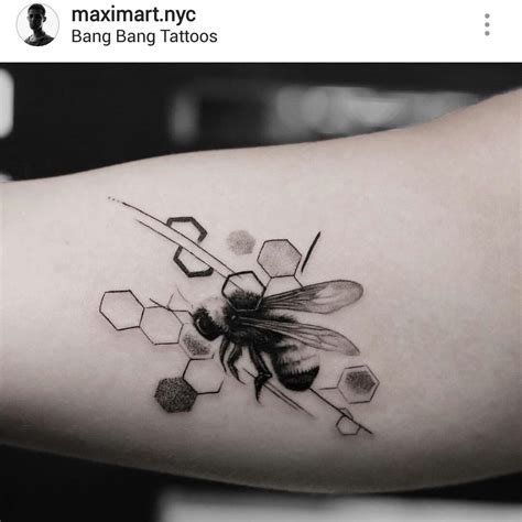 Black And Gray Bee Tattoo By Maximartnyc Bee Tattoo Tattoos