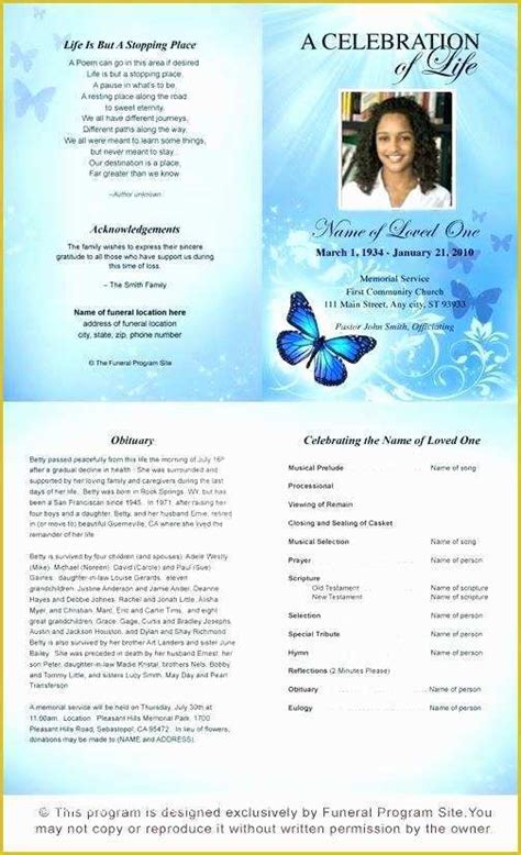 Free Celebration Of Life Program Template Of Celebration Life Templates