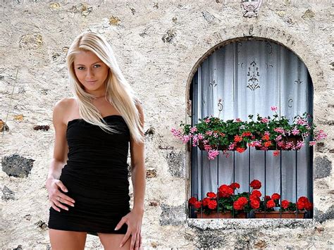 X Px P Free Download Anneli Gerritsen In Black Dress Model Black Dress Blond
