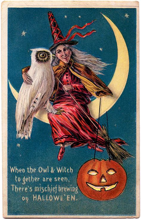 10 Red Vintage Witches Halloween The Graphics Fairy