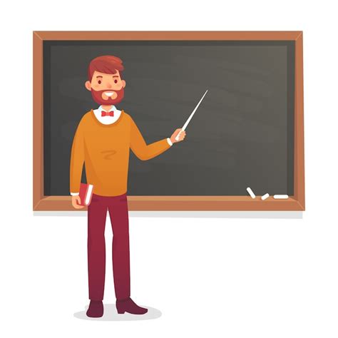 Premium Vector Chalkboard And Male Professor