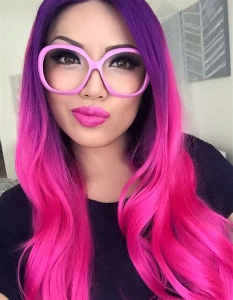 Vibrant Ombre Hair Colors Purple To Pink Ombre Hair Hair Color