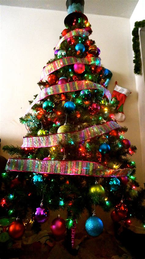 multi coloured christmas tree lights