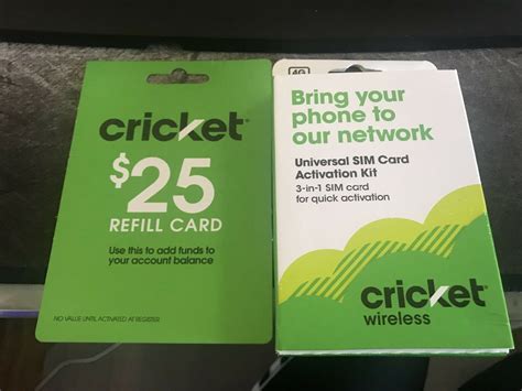 $28.99 on #ebay #phone #cards #cricket #wireless #refill and data cards 43308: Phone and Data Cards 43308: Cricket Wireless $25 Refill Card + Universal Sim Card Activation Kit ...