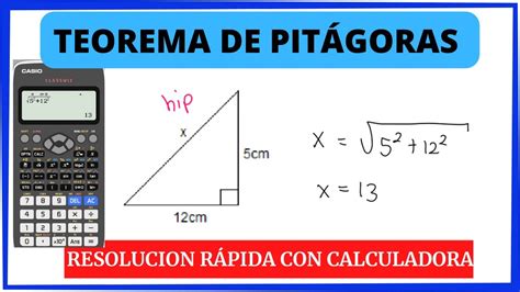 teorema de pitagoras resolución fácil y rápida con calculadora My XXX