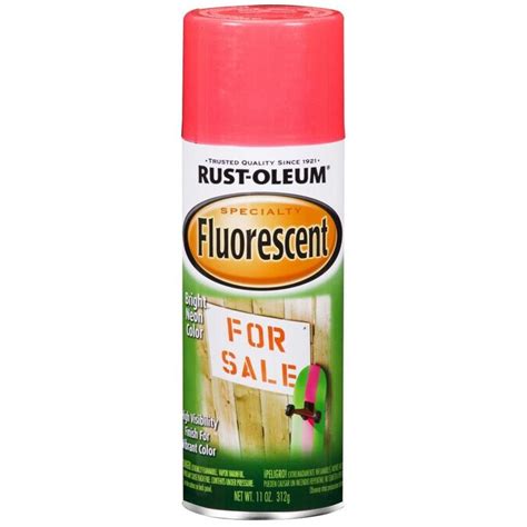 Rust Oleum Flat Pink Fluorescent Spray Paint Actual Net Contents 11