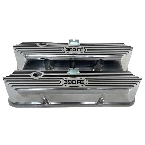 Ford 390 Fe Logo Valve Covers Polished Die Cast Aluminum Ansen Usa