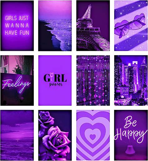Woonkit Purple Posters For Room Aesthetic Purple Pictures Wall Room