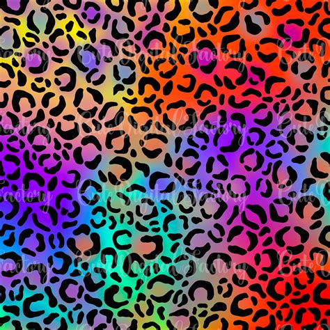 Rainbow Leopard Backgroundtie Dye Leopard Etsy