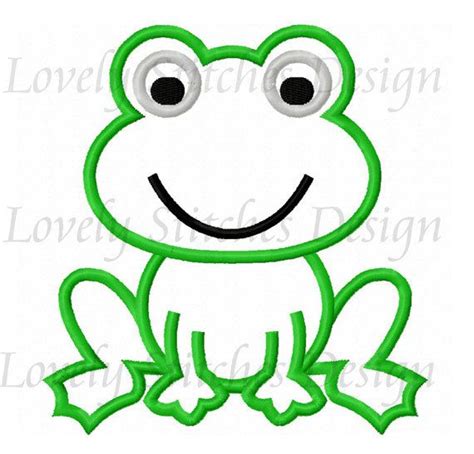 Cute Frog Applique Machine Embroidery Design No0594 Etsy In 2021