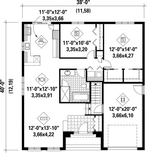 Contemporary Style House Plan 2 Beds 1 Baths 1197 Sqft Plan 25 4277