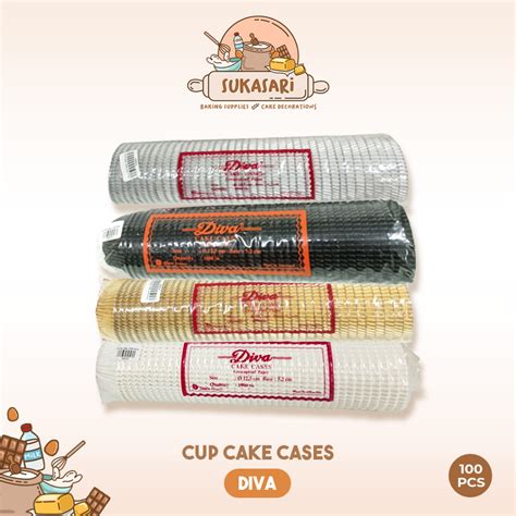 Jual Sukasari Cup Cake Cases Diva Pcs Gold Silver Hitam Putih