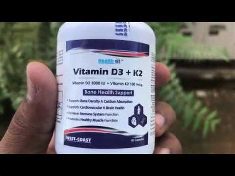 The defining structural characteristic of a menaquinone is a quinone ring, although details such as the length of the carbon tail and number of side chains may vary. Healthvit Vitamin D3 + K2 Uses and Side effects - YouTube
