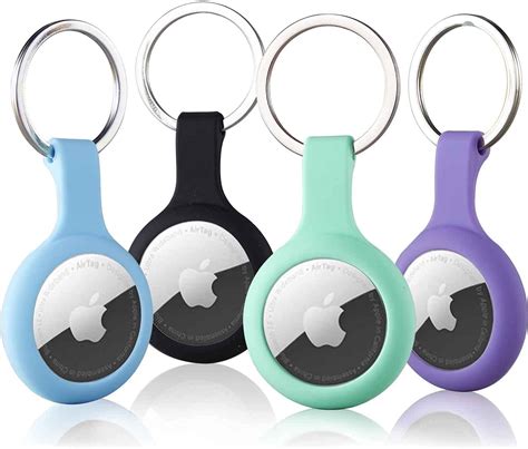 4 Pack Silicone Case For Airtags With Keychain Protective