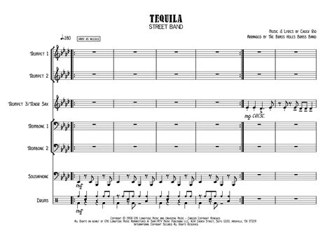 Tequila Sheet Music The Champs Brass Ensemble
