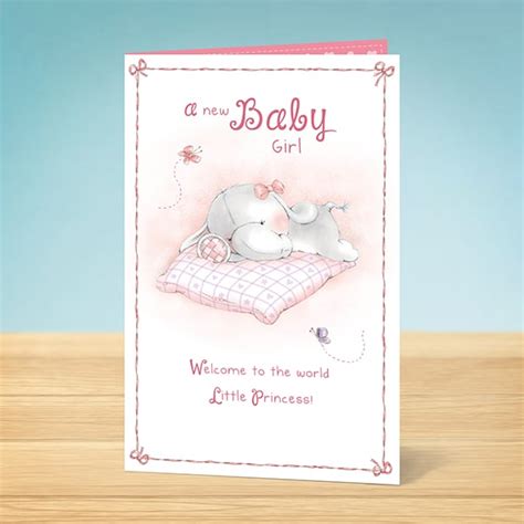 Baby Girl Card Welcome Little Princess Garlanna Greeting Cards