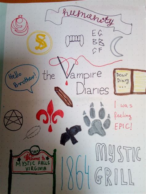 The Vampire Diaries Drawing Adesivos Sticker Pintura Faça Você Mesmo