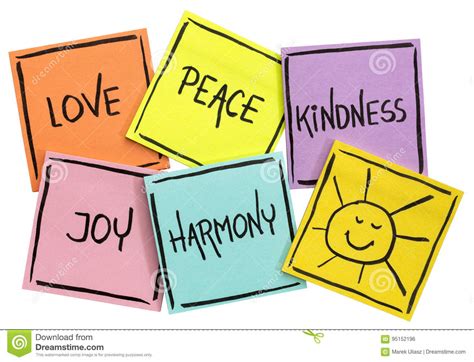 Love Peace Kindness Joy And Harmony Stock Photo Image Of Balance
