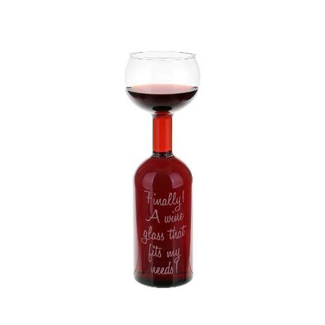 Płonąca Żyrafa Kieliszek Butelka Z Napisem Finally A Wine Glass