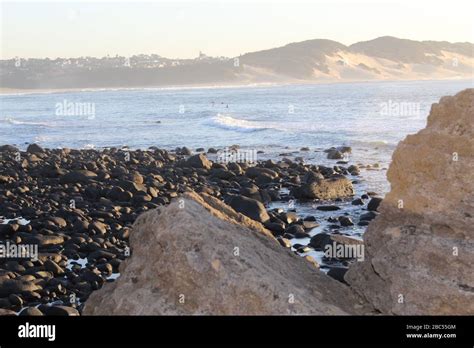 Nahoon Beach Rocks N Boardwalk Stock Photo Alamy