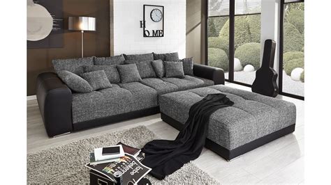 Weitere ideen zu sofa, große sofas, sofa design. Big Sofa MOLDAU XXL Megasofa in schwarz grau mit Kissen